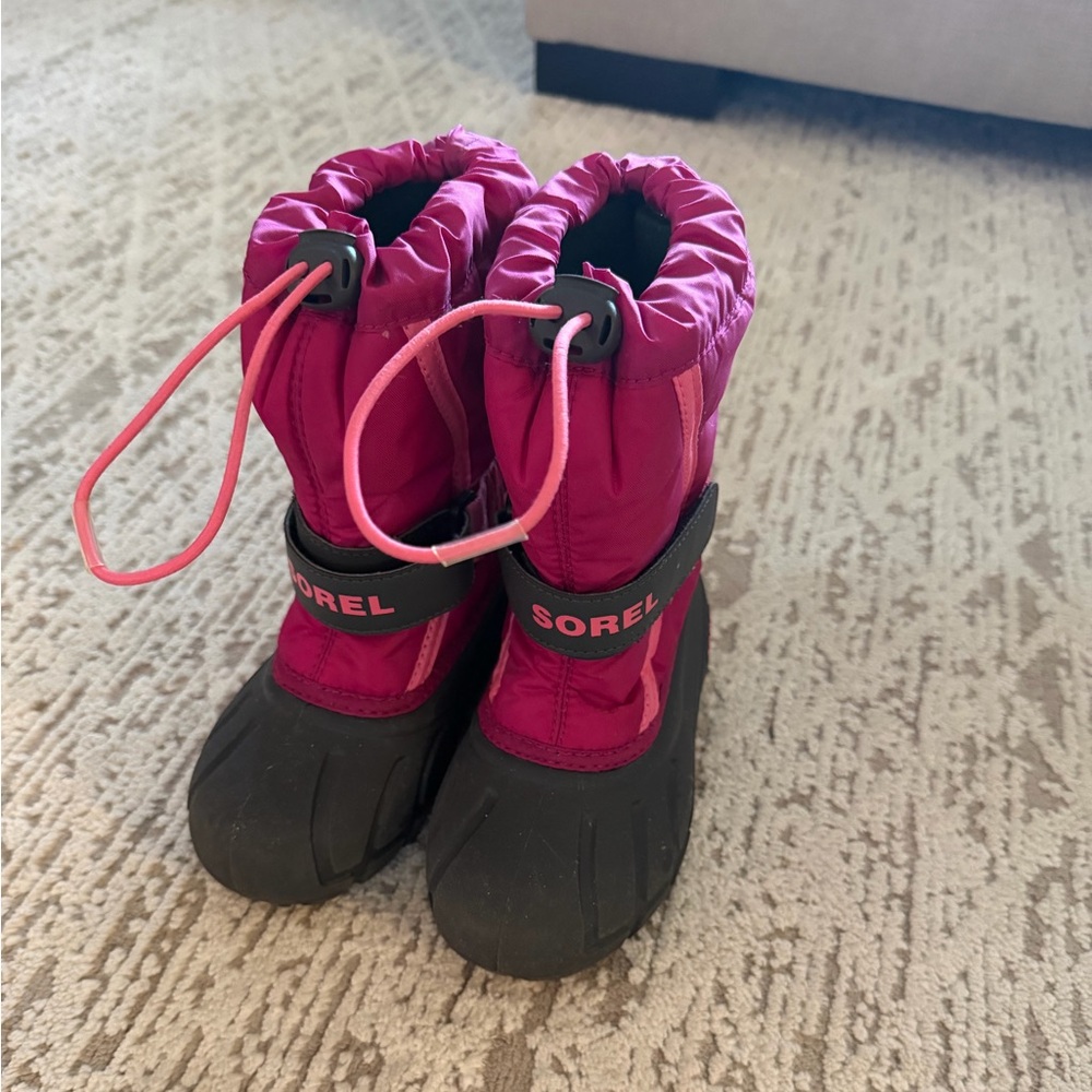 Sorel Kids Pink and Black Snow Boots